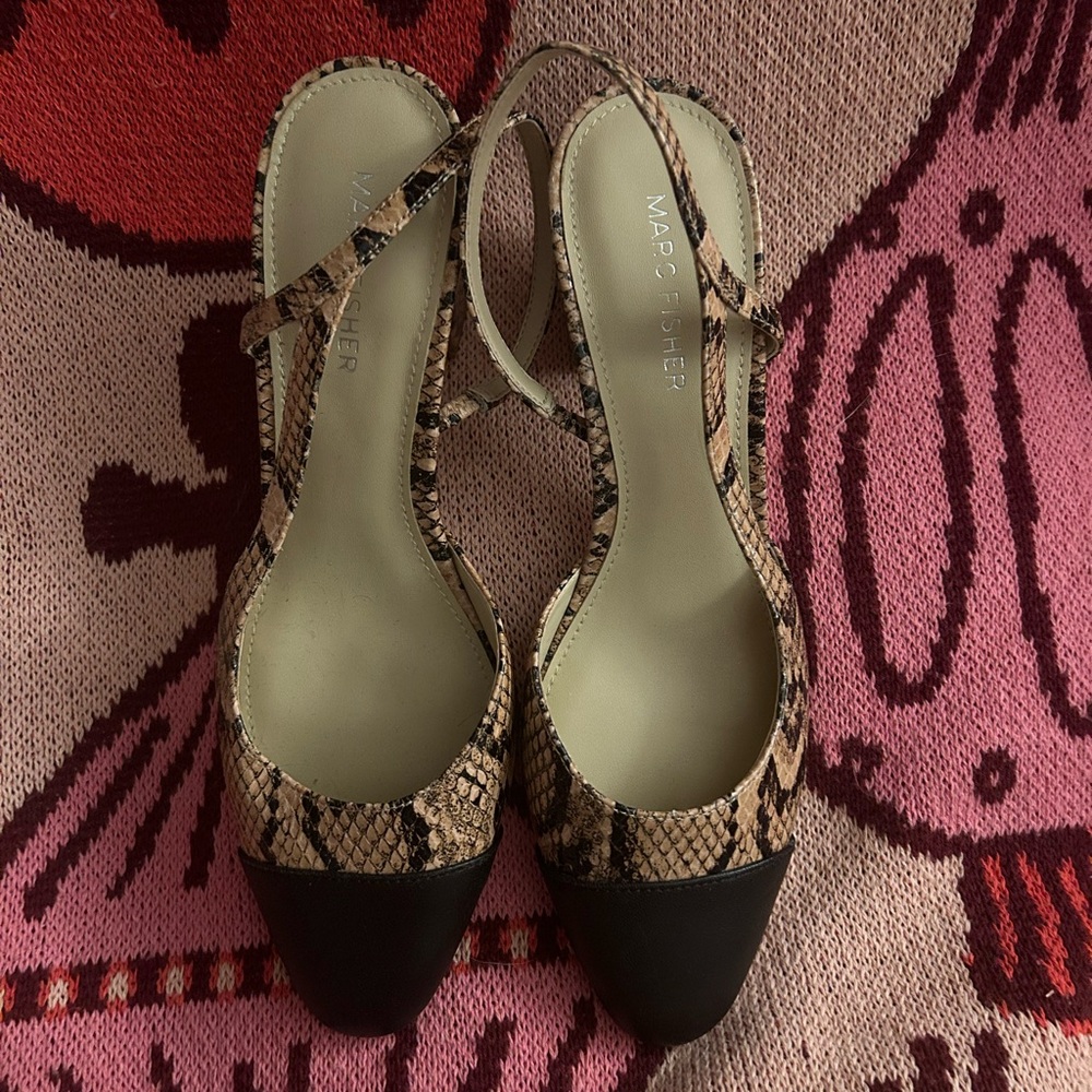 Marc Fisher Snake Print Slingbacks. Size 7 - image 1